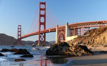 Golden Gate Bridge am Baker Beach